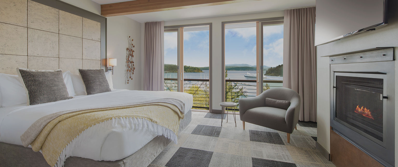 Harbor view guestroom